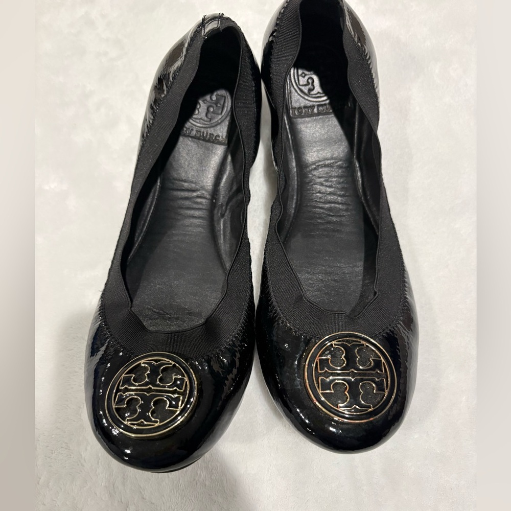 Tory Burch Black Patent Leather Ballet Flats 7.5